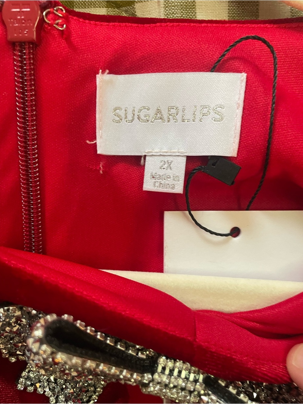 SugarLips Red Velvet Bow-Accent Women's Dress - NWT - Size 2X - Picture 12 of 14